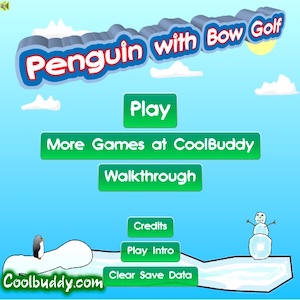 Penguin with bow golf